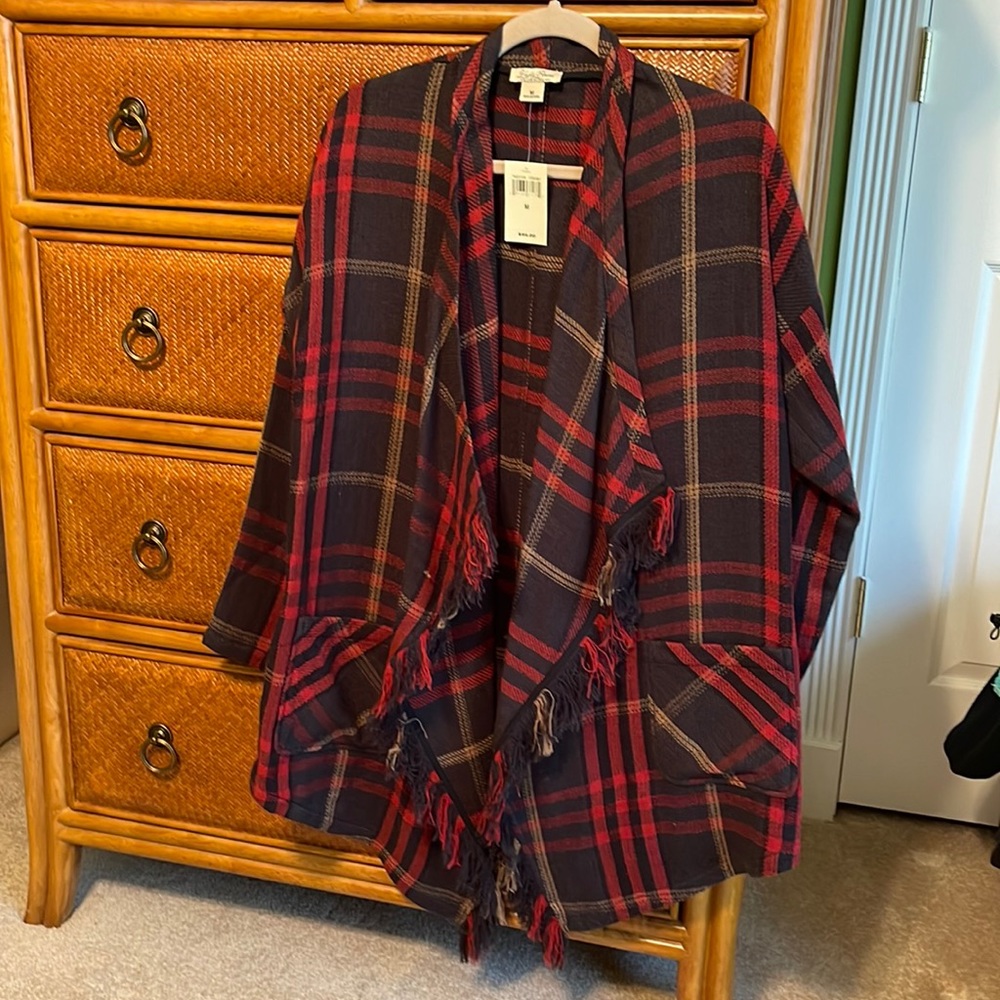 Lucky Brand shawl/poncho size M plaid